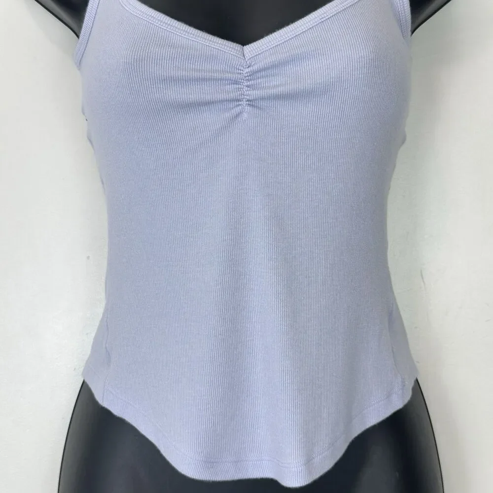 Lululemon Hold Tight Sweetheart Tank Top Serene Blue Sz 4 Ribbed LW1FR5S Casua